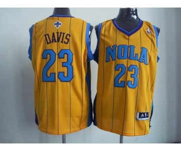 nba new orleans hornets #23 anthony davis yellow(stripe)