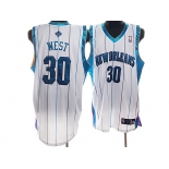 nba new orleans hornets #30 west white(stripe)