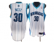 nba new orleans hornets #30 west white(stripe)