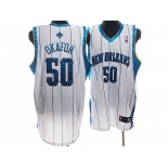 nba new orleans hornets #50 okaforwhite(stripe)