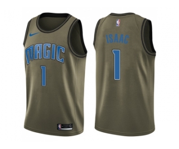 Men Nike Orlando Magic #1 Jonathan Isaac Green Salute to Service NBA Swingman Jersey