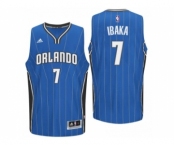 Men Orlando Magic #7 Serge Ibaka Road Blue New Swingman Jersey