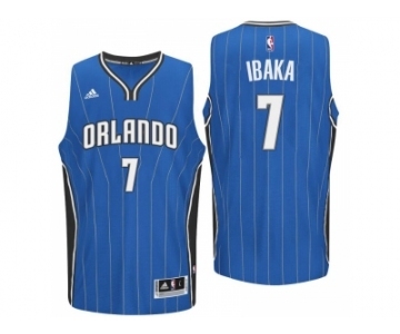 Men Orlando Magic #7 Serge Ibaka Road Blue New Swingman Jersey