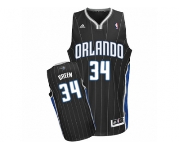 Men's Adidas Orlando Magic #34 Jeff Green Swingman Black Alternate NBA Jersey