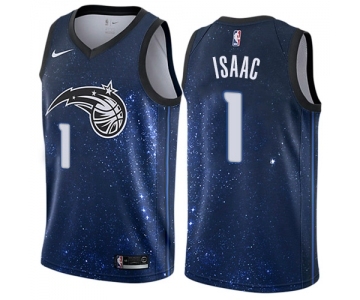 Men's Nike Orlando Magic #1 Jonathan Isaac Swingman Blue NBA Jersey - City Edition