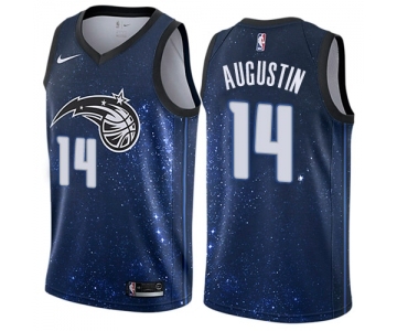 Men's Nike Orlando Magic #14 D.J. Augustin Authentic Blue NBA Jersey - City Edition