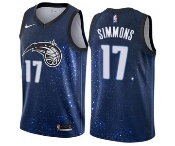 Men's Nike Orlando Magic #17 Jonathon Simmons Swingman Blue NBA Jersey - City Edition