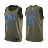 Men's Nike Orlando Magic #21 Timofey Mozgov Swingman Green Salute to Service NBA Jersey