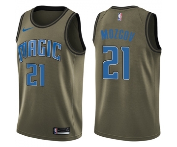 Men's Nike Orlando Magic #21 Timofey Mozgov Swingman Green Salute to Service NBA Jersey