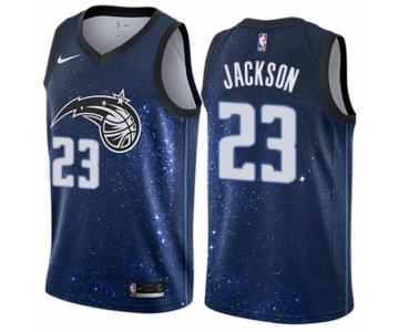 Men's Nike Orlando Magic #23 Justin Jackson Authentic Blue NBA Jersey - City Edition