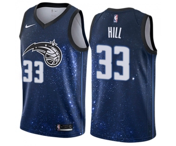 Men's Nike Orlando Magic #33 Grant Hill Swingman Blue NBA Jersey - City Edition