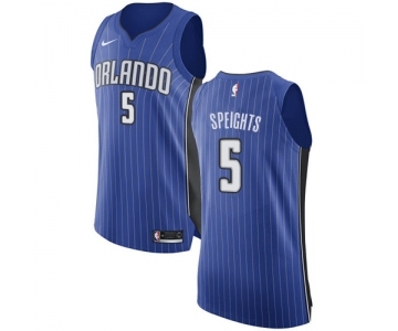 Men's Nike Orlando Magic #5 Marreese Speights Authentic Royal Blue Road NBA Jersey - Icon Edition