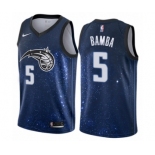 Men's Nike Orlando Magic #5 Mohamed Bamba Authentic Blue NBA Jersey - City Edition