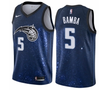 Men's Nike Orlando Magic #5 Mohamed Bamba Authentic Blue NBA Jersey - City Edition