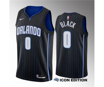 Men's Orlando Magic #0 Anthony Black Black 2023 Draft Association Edition Stitched Basketball Jersey