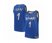 Men's Orlando Magic #1 Jonathan Isaac Authentic Blue Hardwood Classics Basketball Jersey