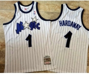 Men's Orlando Magic #1 Penny Hardaway 1993-94 White Hardwood Classics Soul AU Throwback Jersey