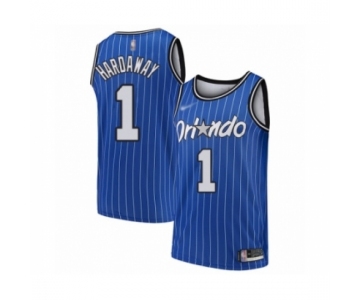 Men's Orlando Magic #1 Penny Hardaway Authentic Blue Hardwood Classics Basketball Jersey