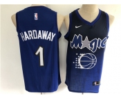 Men's Orlando Magic #1 Penny Hardaway Blue Salute Edition 2021 New Basketball Jersey