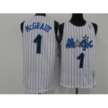 Men's Orlando Magic #1 Tracy Mcgrady White Mitchell & Ness Black Retired Player Jersey