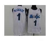 Men's Orlando Magic #1 Tracy Mcgrady White Mitchell & Ness Black Retired Player Jersey