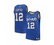 Men's Orlando Magic #12 Dwight Howard Authentic Blue Hardwood Classics Basketball Jersey