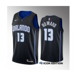 Men's Orlando Magic #13 Jett Howard Black 2023 Draft Icon Edition Stitched Basketball Jersey