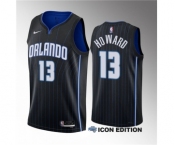 Men's Orlando Magic #13 Jett Howard Black 2023 Draft Icon Edition Stitched Basketball Jersey