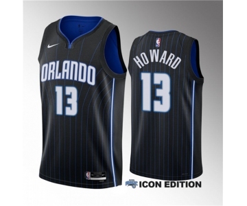 Men's Orlando Magic #13 Jett Howard Black 2023 Draft Icon Edition Stitched Basketball Jersey