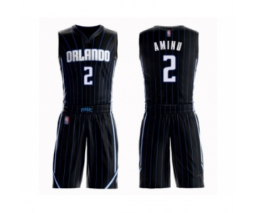 Men's Orlando Magic #2 Al-Farouq Aminu Swingman Black Basketball Suit Jersey Statement Edition