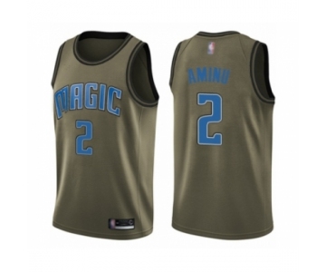 Men's Orlando Magic #2 Al-Farouq Aminu Swingman Green Salute to Service Basketball Jersey