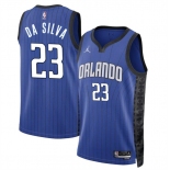 Men's Orlando Magic #23 Tristan Da Silva Blue 2024 Draft Statement Edition Stitched Basketball Jersey