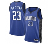 Men's Orlando Magic #23 Tristan Da Silva Blue 2024 Draft Statement Edition Stitched Basketball Jersey