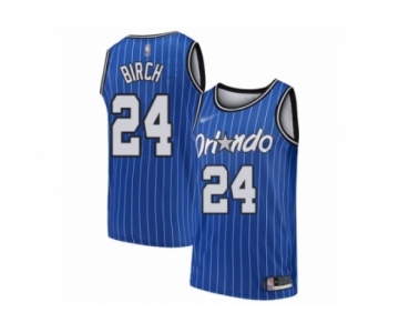 Men's Orlando Magic #24 Khem Birch Authentic Blue Hardwood Classics Basketball Jersey