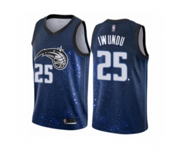 Men's Orlando Magic #25 Wes Iwundu Authentic Blue Basketball Jersey - City Edition