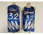 Men's Orlando Magic #32 Shaquille O'Neal Blue Throwback basketball Jersey