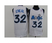 Men's Orlando Magic #32 Shaquille O'Neal White Mitchell & Ness Black Retired Player Jersey