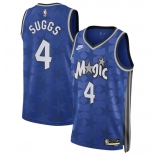 Men's Orlando Magic #4 Jalen Suggs Blue 2023-24 Classic Edition Stitched Basketball Jersey