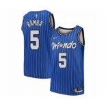 Men's Orlando Magic #5 Mohamed Bamba Authentic Blue Hardwood Classics Basketball Jersey