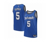 Men's Orlando Magic #5 Mohamed Bamba Authentic Blue Hardwood Classics Basketball Jersey