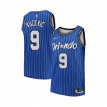 Men's Orlando Magic #9 Nikola Vucevic Authentic Blue Hardwood Classics Basketball Jersey