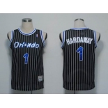 nba  orlando magic #1 hardaway black(pinstripes)