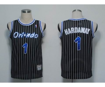 nba  orlando magic #1 hardaway black(pinstripes)