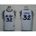 nba orlando magic #32 o'neal white(pinstripes)