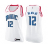 Women's Nike Orlando Magic #12 Dwight Howard Swingman White Pink Fashion NBA Jersey