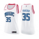 Women's Nike Orlando Magic #35 Melvin Frazier Swingman White Pink Fashion NBA Jersey