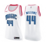 Women's Nike Orlando Magic #44 Jason Williams Swingman White Pink Fashion NBA Jersey