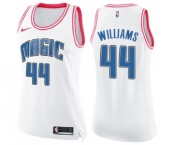 Women's Nike Orlando Magic #44 Jason Williams Swingman White Pink Fashion NBA Jersey