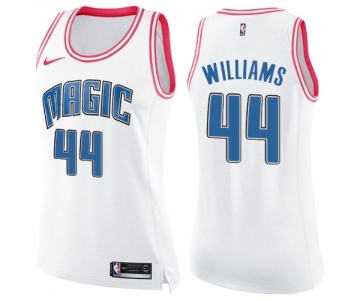 Women's Nike Orlando Magic #44 Jason Williams Swingman White Pink Fashion NBA Jersey