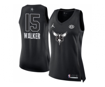 Women Nike Charlotte Hornets #15 Kemba Walker Black NBA Jordan Swingman 2018 All-Star Game Jersey